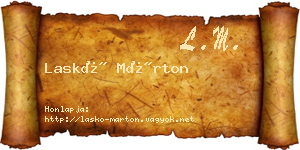 Laskó Márton névjegykártya